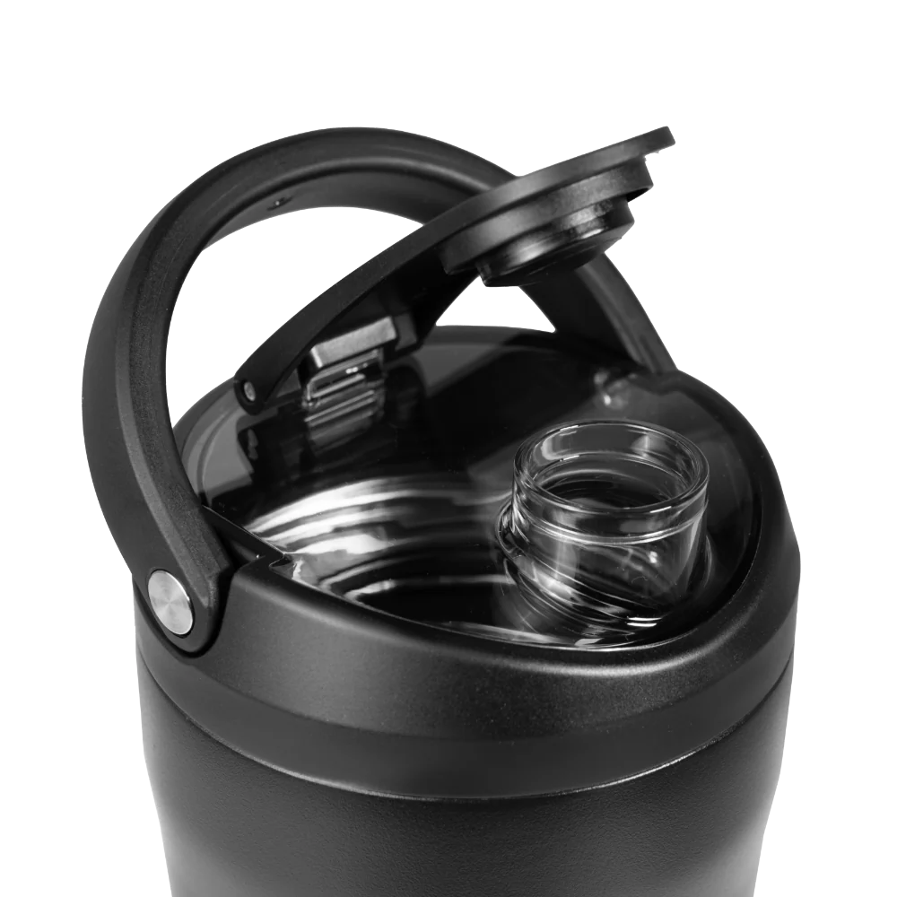 Insulated Shaker 24oz | Stainless Steel Protein Shaker, Silent Grate – Black